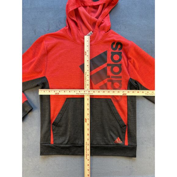 Adidas Hoodie Pullover Front Pocket LG Graphic Red/Black Youth XL - Picture 8 of 11